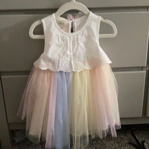 NWT: white lace and rainbow dress